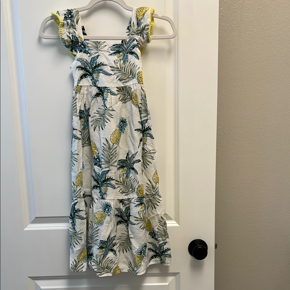 Blue Puff Sleeve Sundress with Square Neck